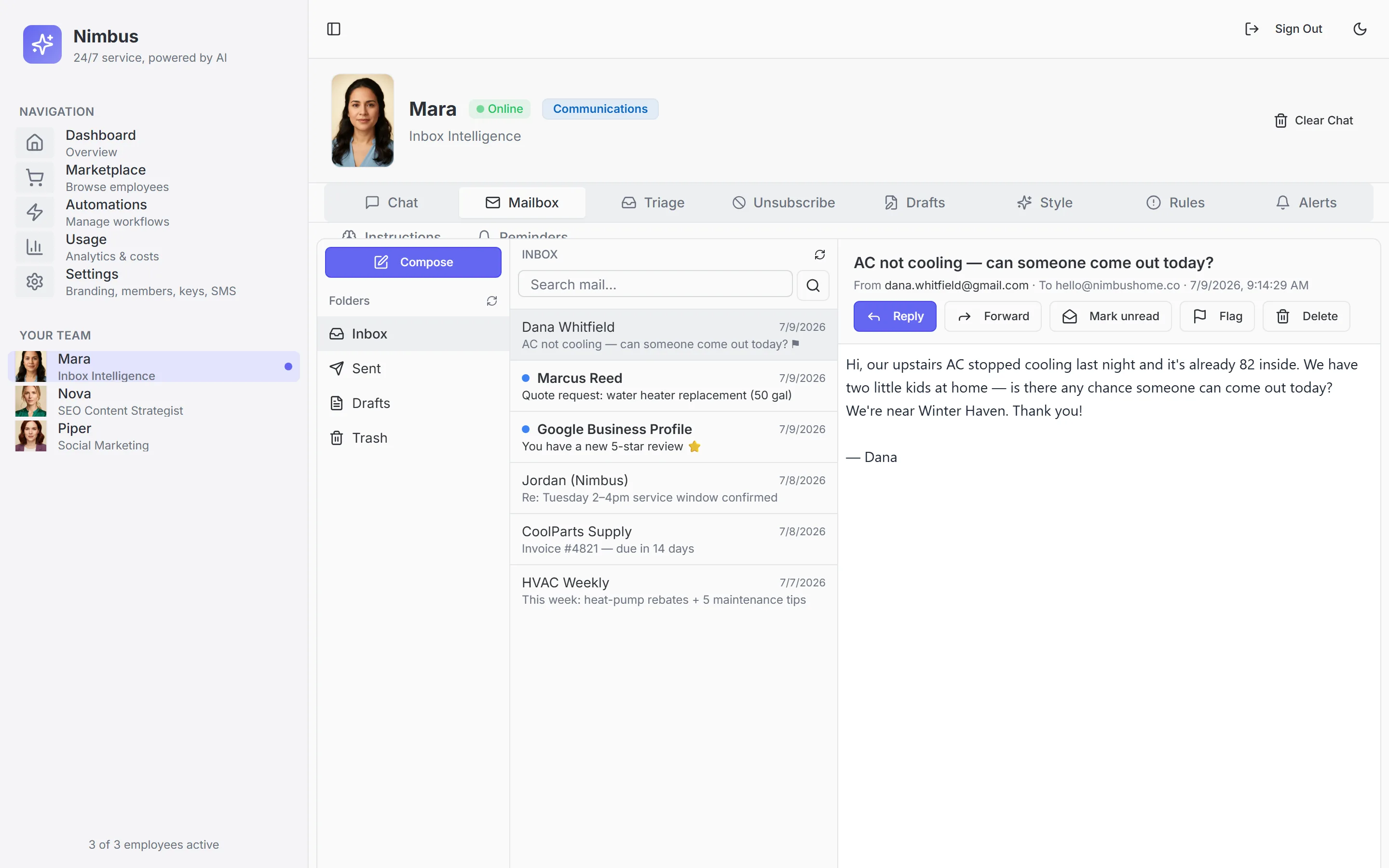 Mara runs your inbox